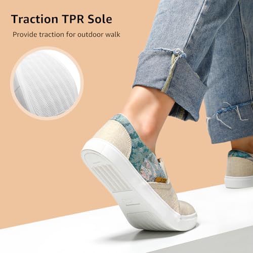 STQ Wide Toe Box Slip On Shoes for Women | Business Casual Shoes for Women Trendy Fashion Sneakers Lightweight Loafers Shoes 6