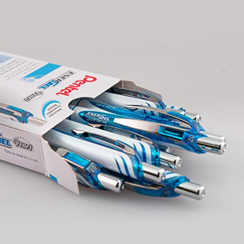 Bolígrafo Pentel EnerGel Pearl Gel Líquido Retráctil 0.7mm Azul 12p miniatura 2