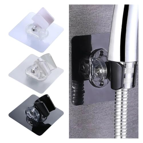 Soporte para cabezal de ducha ajustable de pared autoadhesivo transparente 3