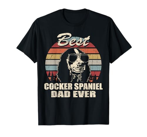 Best Cocker Spaniel Dad Ever Vintage Retro Cane Papà Maglietta