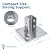 OhLectric Strut Post Base Single Channel with 4 Mounting Holes - Heavy Duty Galvanized Zinc Plated Square for Single Channel Fence Post Base - Side Orientation - 6-inch x 6-inch Base - OL-48010