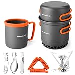 Odoland Kit de utensilios de cocina para camping, ...: Ollas de cocina de camping mejoradas: ollas de intercambio de calor mejoradas con tecnología de intercambio de calor y resistente al viento diseñadas para aumentar la eficiencia hasta en un 20% en el sistema de cocción. Disfruta de un rendimiento con...
