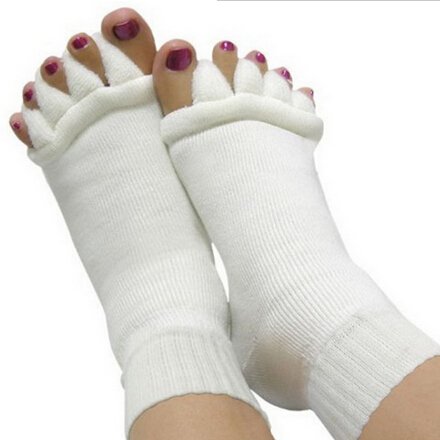 Generic1Pair Men women Socks Sleeping Health Foot Care Massage Toe Socks Five Fingers Toes Compression Treatment