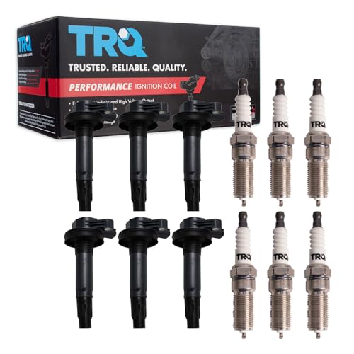 TRQ Ignition Coil and Spark Plug Kit 12 Piece Iridium Spark Plugs Compatible with 2016-2019 Ford Taurus 2017-2019 Police Interceptor Sedan