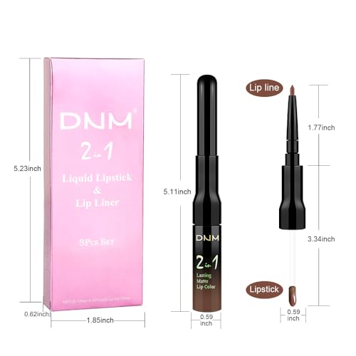 Image of evpct 3Pcs Chocolate Nude Brown True Nude Matte Lip Liner & Liquid Lipstick Stain Makeup Set for Women, Lip Liner Stain Long Lasting Waterproof Smudge Proof, Cruelty Free Lip Makeup 24 hours originale