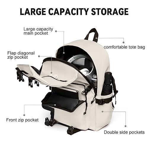 Image of coowoz Casual Daypack Large upgraded version College Laptop Backpack for Men Women Water Resistant Lightweight School Bag Travel Rucksack for Sports High School Middle Bookbag for girls Size L(Khaki)