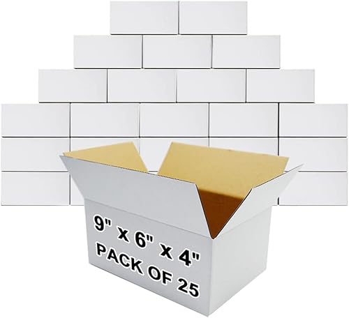 Paquete de 25 cajas de envío de cartón corrugado de 9 x 6 x 4 pulgadas, BM964 para pequeñas empresas, cajas de regalo de comercio electrónico para