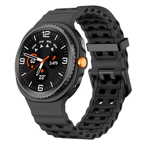 Image of Compatible with Samsung Galaxy Watch 8 Classic Strap 46mm Silicone Sport Galaxy Watch 8 Strap 44mm 40mm Replacement Band(No Watch)