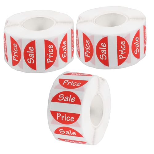 SOLUSTRE 1500pcs Self-Adhesive Label Stickers Sale Tags Removable Stickers for Retail Business Bright Eye-catching