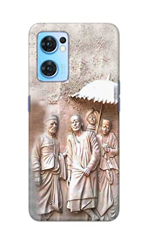 Image of Printed Hard Back Cover Case for Oppo Reno7 5G | Oppo Reno 7 5G Back Cover (Sai Baba) -1803