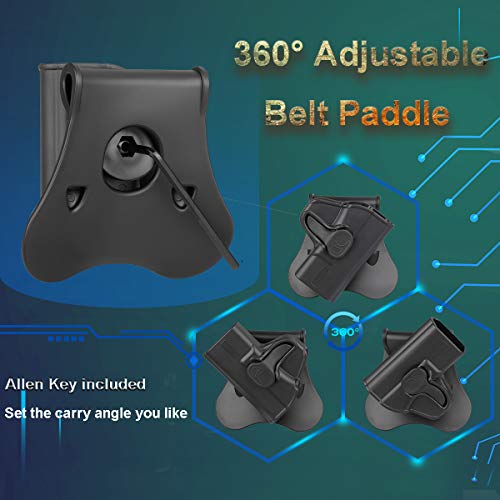 M&P Shield 9Mm Holster, Owb Paddle Holster For Smith & Wesson M&P Shield 9Mm/.40 3.1" Barrel,M&P Shield M2.0, Shield Plus Outside Waistband Holster For Shield M2.0 9Mm/.40 Adjustable- Right Hand #TOP3