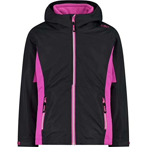 CMP - Kid G Jacket Fix Hood Detachble Inn.Jacket, Girl, Titanio, 128