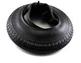 1 Set Schlauch u. Reifen für Schubkarre 4,00-8 400, 6 PLY, 6 lagiger Mantel, Gummi schwarz mit geradem Ventil