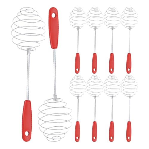 WHISK PAQUETES EUG - 10 piezas de mezclador de mano | Utensilios de cocina de acero inoxidable para mezclar huevos, leche, harina, y pfannkuchentig - Cooking práctico y accesorios de horno