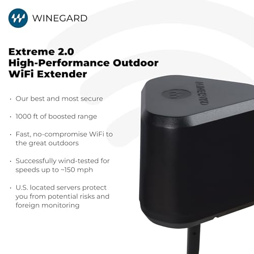 Image of Winegard Extreme 2.0 RW-3035 Outdoor WiFi Extender - Weather-Resistant, 1000 ft Long-Range, Omnidirectional, Whole Property WiFi - 3x3 MIMO, Wireless-AC, WPA3, 2.4 /5 GHZ WiFi