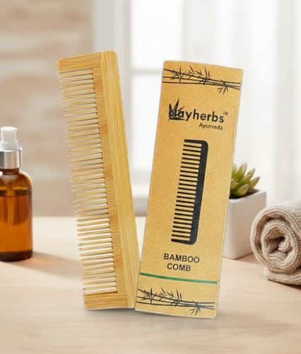 Image of Pack-1 Bamboo Comb | Handmade | Pocket Size Comb | Sleek & Easy Combing | Travel Friendly Wooden Comb | Anti Static Comb for Hair Growth