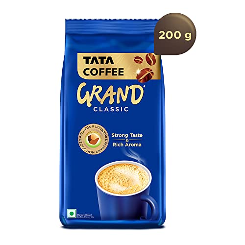 Image of Tata Coffee Grand Classic Instant Coffee | Strong Taste & Rich Aroma | With Flavour Locked Decoction Crystals | 200g Pouch