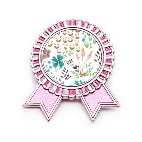 Broche fleurs colorées rose en métal taille M pour accessoiriser une veste