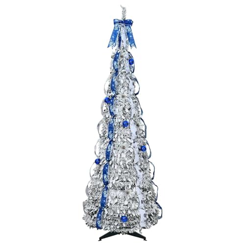 Árbol de Navidad artificial 210 cm con luces LED integradas verde lujoso 5