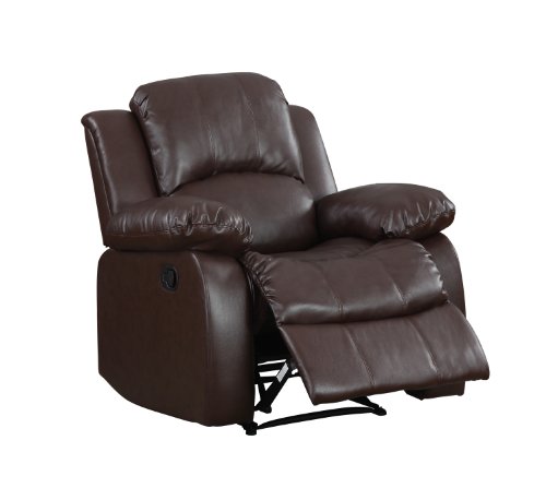 Homelegance Resonance 40" Bonded Leather Recliner Chair, Brown