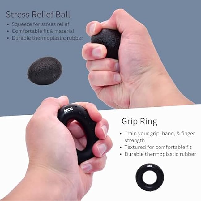 NCG Forearm Grip Hand Grips Strengthener Kit - 6-Pack Adjustable Resistance