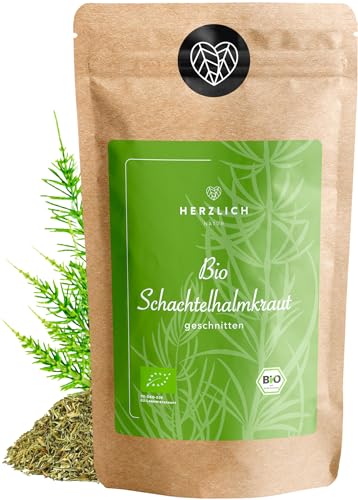 Bio Schachtelhalmtee 100g - Schachtelhalmkraut Ackerschachtelhalm Zinnkraut Tee lose & geschnitten 100% Bio und rein | Ackerschachtelhalm Tee Herzlich Natur