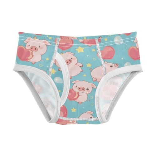 Wusikd Cute Pink Piglets Boys' Underwear Cotton Heart-shaped Stars Boys Briefs Soft Toddler Underwear 2T