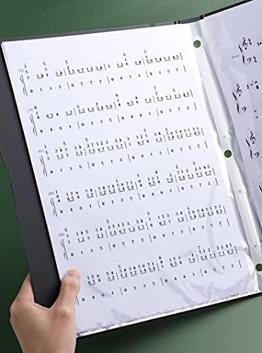 GALEBOVA Display Folder Clear Book A4 40 Transparent Pockets (2 SET), Thick striped PP material Presentation Book Projekt Folder for Individuals, School,Offices (Green & White)
