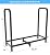 Tikimilor 2.8ft Firewood Rack Holder, Adjustable Heavy Duty Fire Log Stacker Stand for Fireplace, Outdoor Indoor Metal Wood Pile Storage Organizer, Patio Logs Stand tool, Black