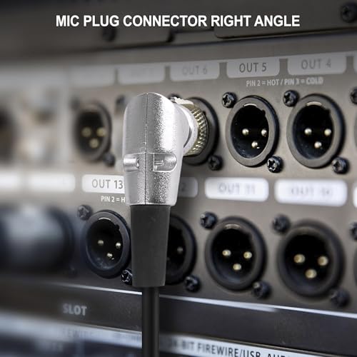 Image of MX 3 Pin XLR Microphone pin Pure Copper Nickel Plated for High Conductivity microphone (6-Pin Male Connector (Right-Angle), Pack of 2, Male Connector)