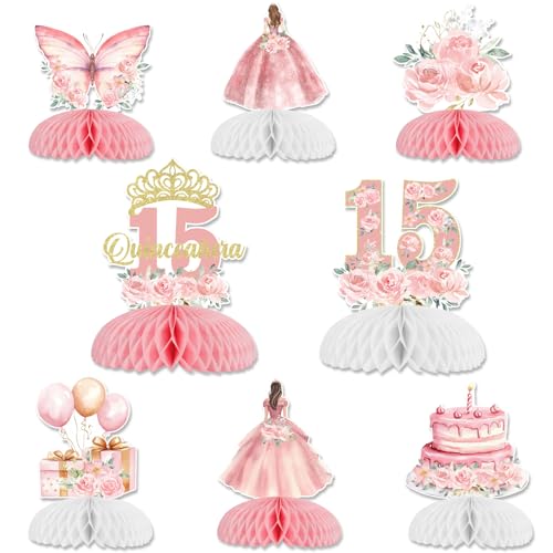 Décorations de 15e anniversaire Jollyboom pour filles, ornements Quinceañera Sweet 15