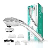 VOYOR Back Massager Handheld Electric Massager for Neck and Back Shoulder Full Body Deep Tissue Percussion Massage, with 5 Adjustable Strength Levels and 5 Multi-Functional Heads MH360