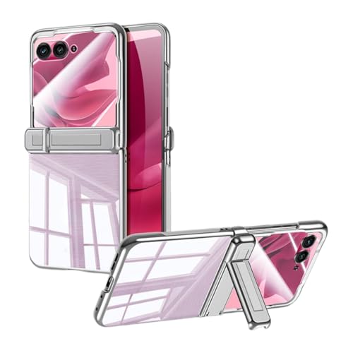 Razr 70 Ultra�p�̃N���A�P�[�X�A�t�����g�X�N���[���v���e�N�^�[�����̑ϏՌ����ی�J�o�[�A�q���W�ی�&�L�b�N�X�^���h�A�X�����Ȍy�ʃt�B�b�g
