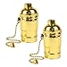 Pull Chain Light Bulb Lamp Socket Replacement Switch E26 E27 On Off (Brass - 2 Pack)