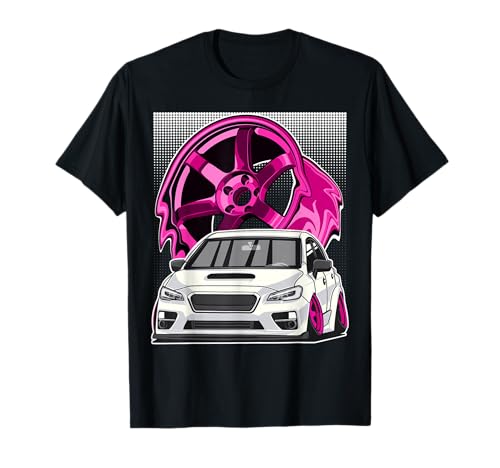 Subie VA JDM Stance Car Wheel Boxer Motor Racing Graphic T-Shirt