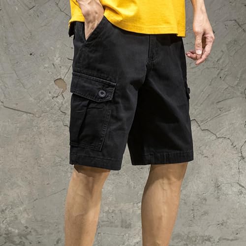 Image of Men's Summer Outdoor Shorts Quick Dry Cargo Casual Work Hiking Shorts Summer Knee Length Pants with Pockets