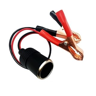 CTRICALVER Adattatore Accendisigari 12V / 24V, Presa Accendisigari Femmina con Circa 25 cm 16AWG Cavo e pinze per Cavi Batteria (1 Pezzi)