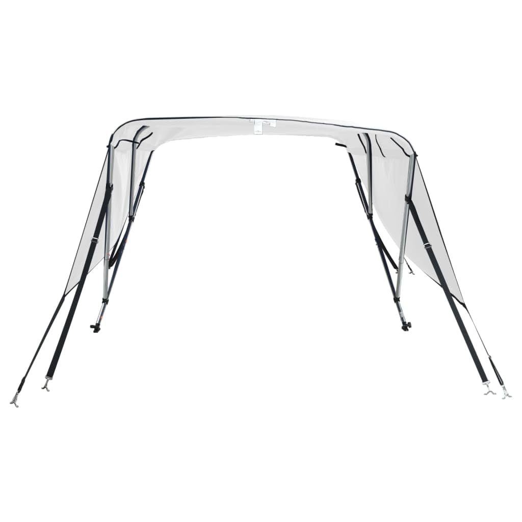 IKAYAA Tendalino per Barca con Pareti Laterali Rete Tendalino Bimini in Alluminio con Telaio Tendalino Parasole Impermeabile per Barca-Bianco-183 x (170-182) x 137 cm