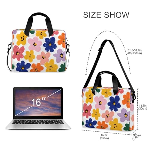 Funda para portátil patrón floral amarillo y azul 13-15.6" miniatura 5