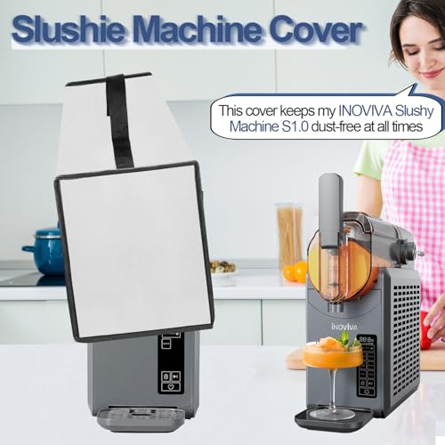 Image of Cover for Inoviva Frozen Drink & Slushie Machine, Slushie Machine Cover for INOVIVA Slushy Machine for Home S1.0 68 oz, Waterproof Heavy-duty Thickened Cover Case with Handle (Silver)