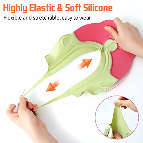 Reidio Baby Shower Cap Bathing Protection Silicone Adjustable Foldable Hair Washing Hat Shampoo Cap For Baby Toddler Kid Portable (Pink) #TOP1