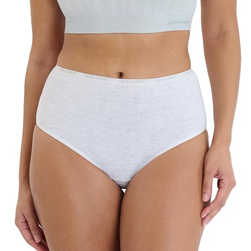 Image of Laura Ashley Women's Cotton Brief Underwear Set, High-Waisted Panties for Women, 5-Pack