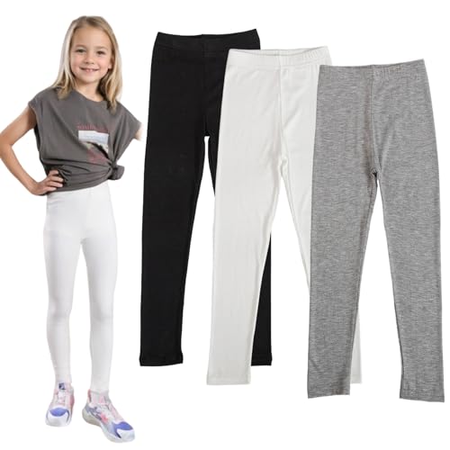 Girls and Toddlers' Leggings 3 Pack - Lightweight Breathable Athletic Leggings Designed for 82-95℉ Weather