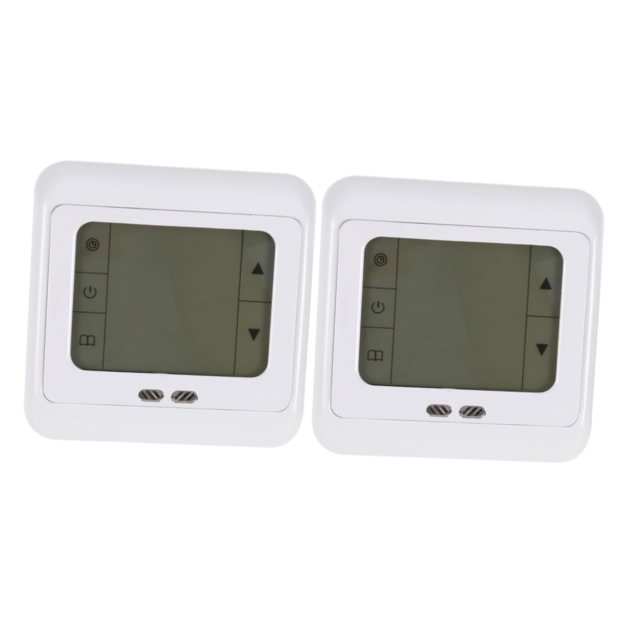 TEHAUX 2 Stück Programmierbare Digitale Thermostate mit Touchscreen Kunststoff Temperaturregler für Fußbodenheizung Großes LCD Display 6 Zeiträume Stromausfallsicher Raumheizungsteuerung