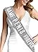 Bachelorette Party Gifts for Bride to Be - Same Pen is Forever Silver Sparkle Sash - Funny Lingerie Shower Gift - Sash (SLV Sprk SPF) Glt