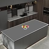 47.3''x23.6''(120cmx60cm) Extra Large Silicone Mat for Kitchen Counter, Heat Resistant Countertop Protector, Non-Slip Waterproof Kitchen Island Mat, Easy to Clean, Dark Gray