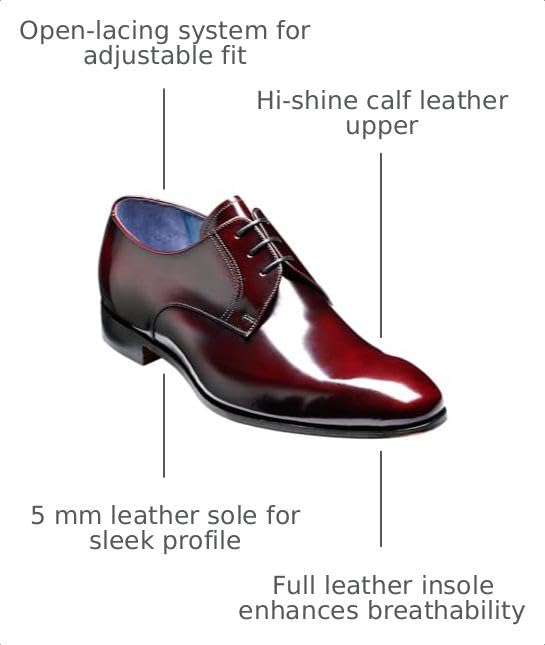 Image of BARKER Rutherford Men's Handmade Leather Oxford Derby Shoes - Goodyear Welted, Full Leather Sole & Lining, Classic Formal Dress Shoes for Business & Weddings