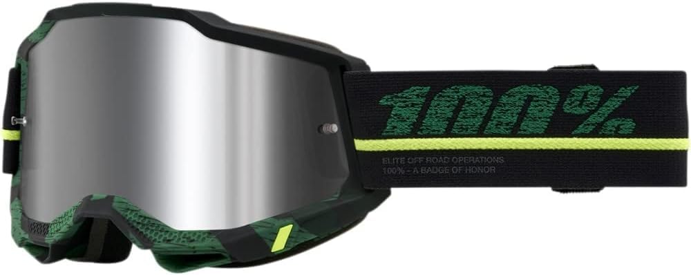 100% Accuri 2 Motocross & Mountain Biking Adult Goggles (Overlord - Mirror Silver Lens)