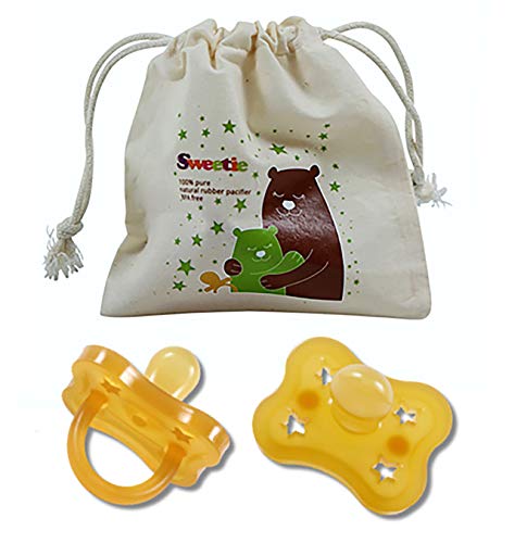 Sweetie Rubber Pacifier Star Shape Rubber Natural Rubber with Symmetrical Nipple 1 Count (0-6 Small)