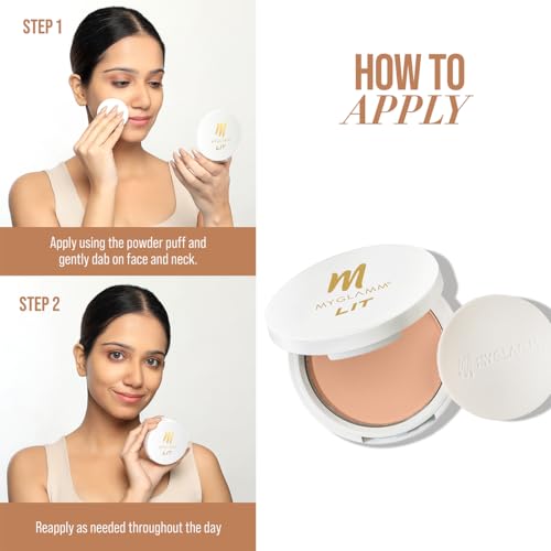 Image of MyGlamm LIT Radiant Matte Compact Powder - Serving Face, 9 gm (Pack of 2)